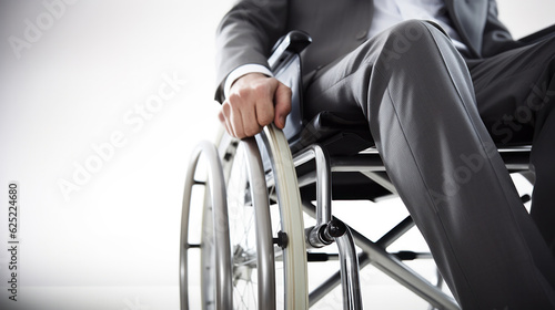 Cropped photo of mature people on wheelchair.