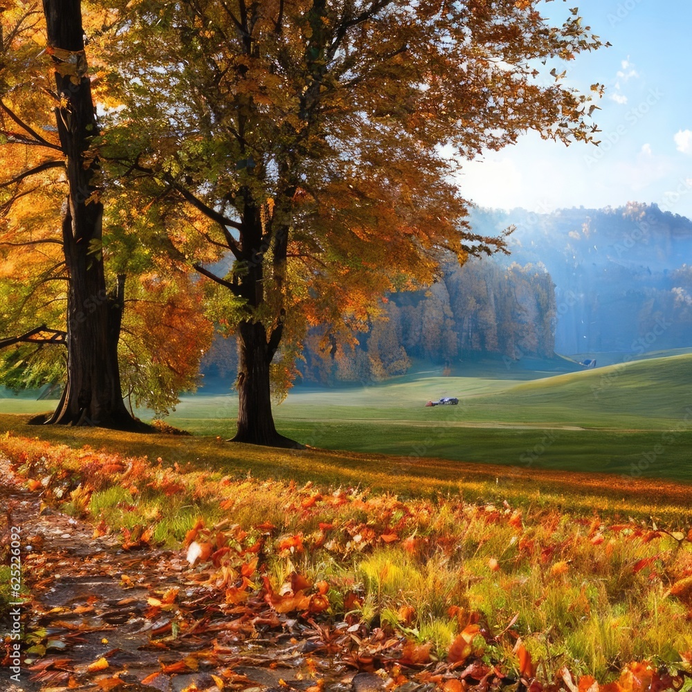 Fototapeta premium autumn landscape in the forest