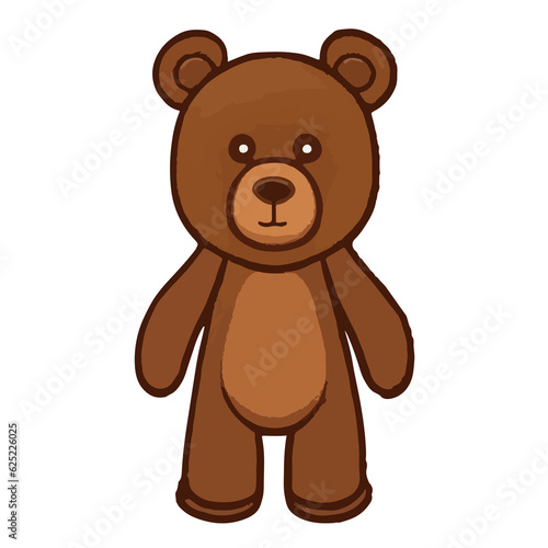 Cute Teddy  Brown Bear Cartoon - A Stuffed Toy Character Illustration  Perfect as a Gift