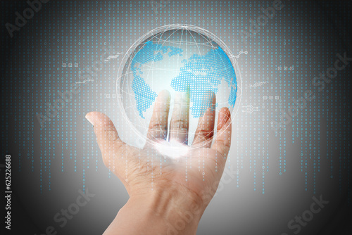 globe on hand