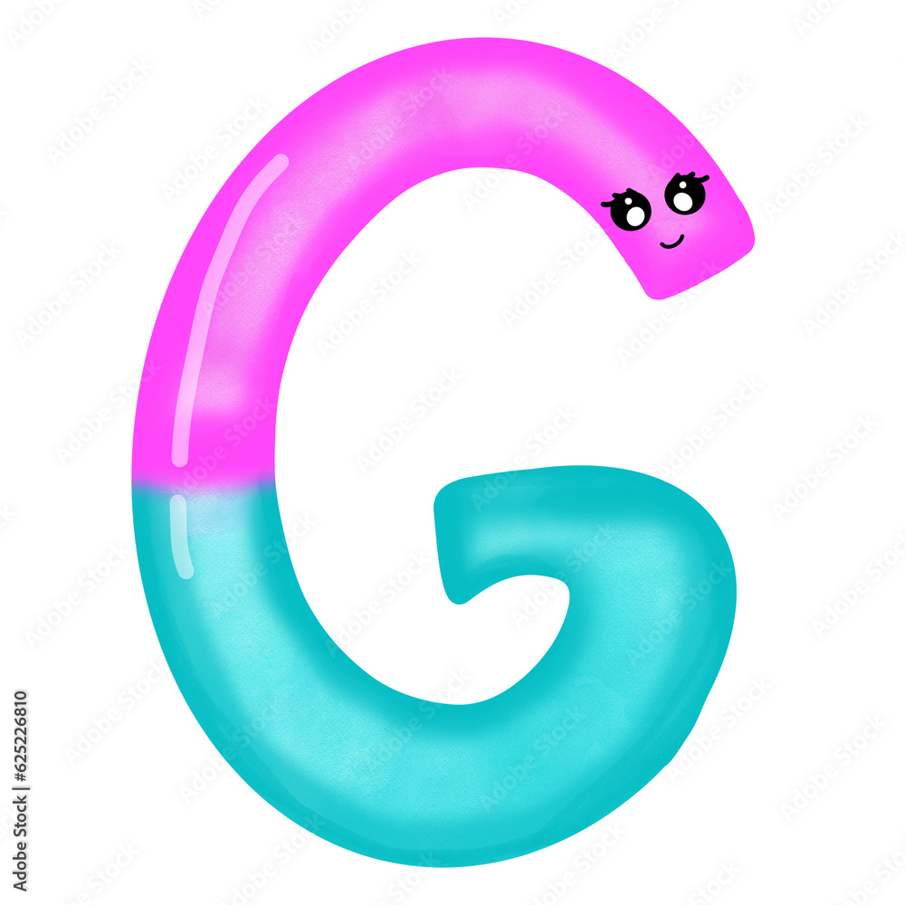 cartoon alphabet G on transparent background cartoon alphabet G on transparent background
