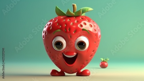 strawberry cartoon. Created with Generative AI.	
