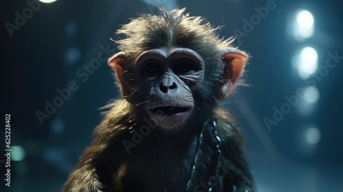 Wallpaper Mural cute monkey in punk rock style. Created with Generative AI. Torontodigital.ca