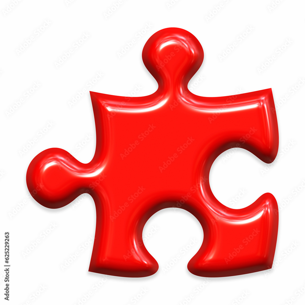 Single Red Puzzle Piece Stock Illustration Isolated On White Background Single Red Puzzle Piece Stock Illustration Isolated On White Background