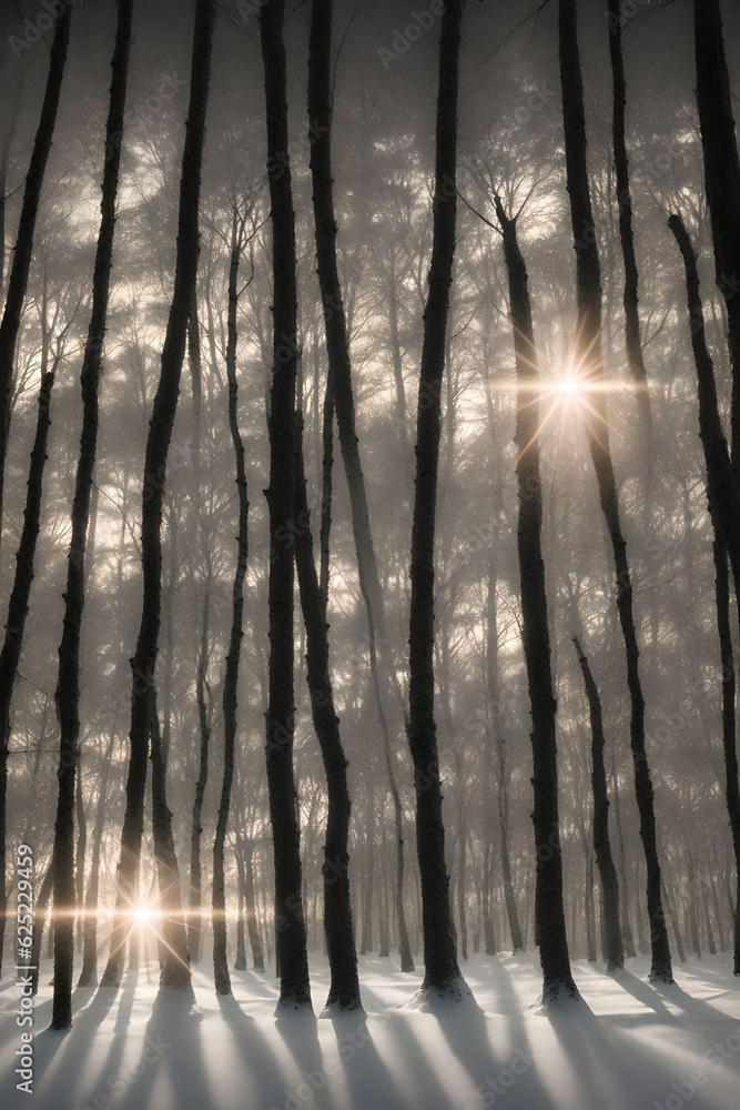 sunrise in the forest. AI Generate. sunrise in the forest. AI Generate.