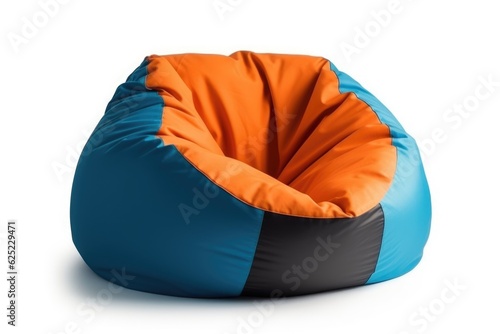 Flexible and adjustable seat multi color beanbag on white background