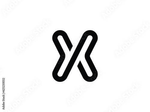 modern letter X with infinity line logo design
