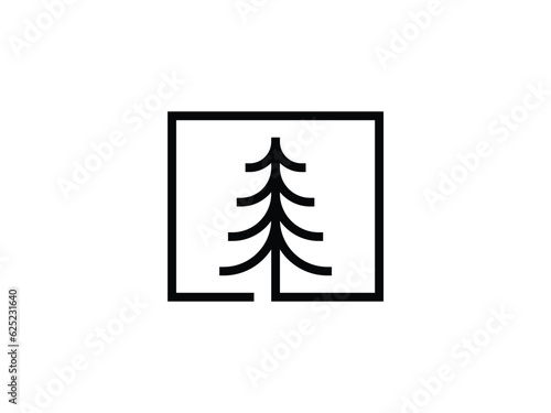 minimal pine tree logo design