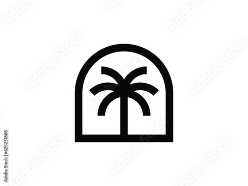 luxury palm tree logo design