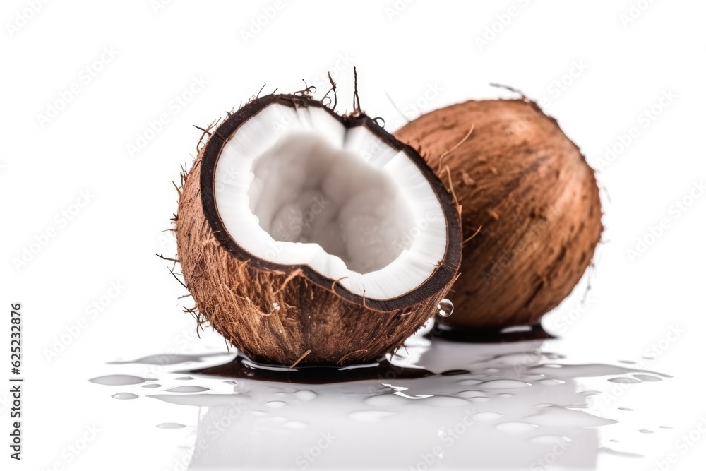 Fresh coconuts on white surface isolated Fresh coconuts on white surface isolated