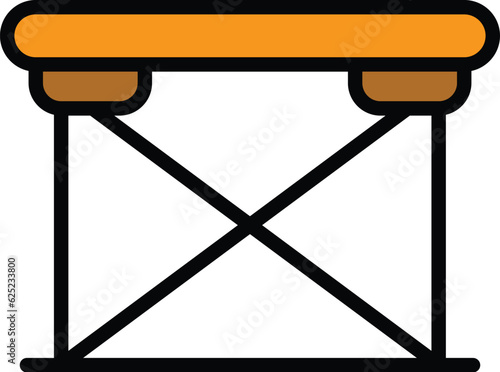 Camp table icon outline vector. Plastic furniture. Outdoor picnic color flat