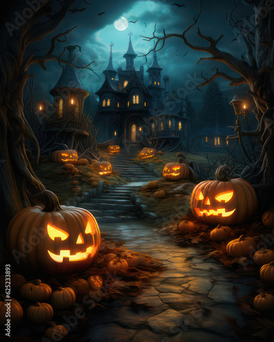 Halloween pumpkin path