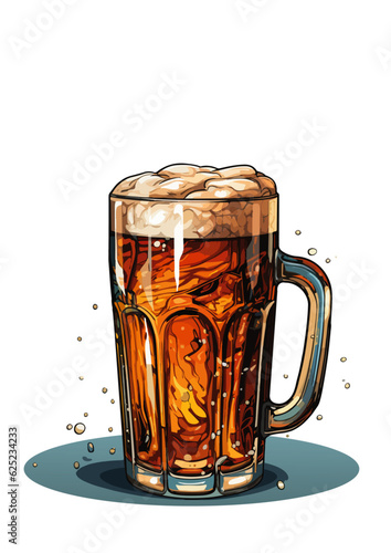 Beer mug in detained vector art