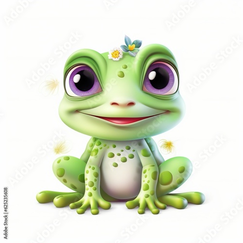 Cute Little Happy Frog Sublimation white background