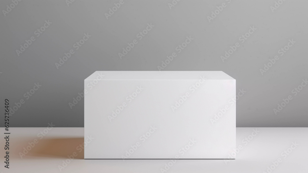 wide white box mockup in studio setting made with generative ai wide white box mockup in studio setting made with generative ai
