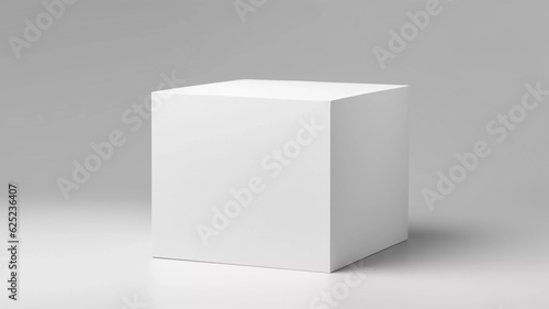 square white box mockup in studio setting made with generative ai © CaswellDesign