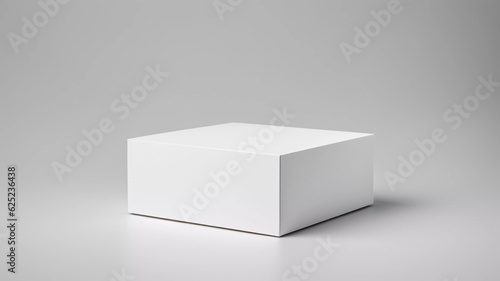 wide white box mockup in studio setting made with generative ai © CaswellDesign