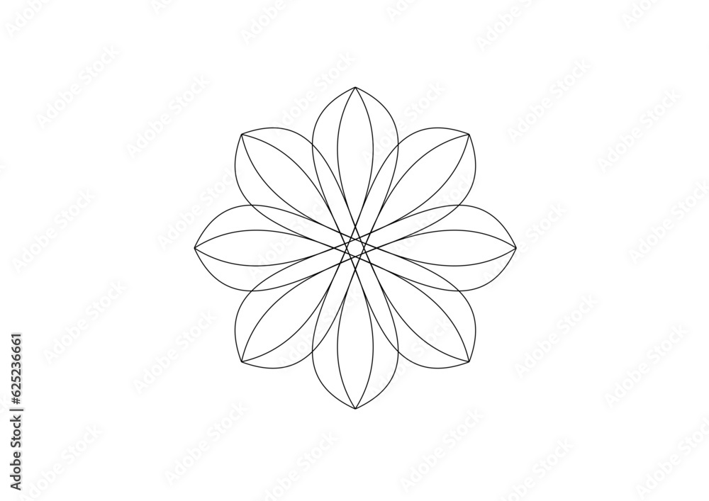 Rosette in form einer sternförmigen blüte mit leicht spitz auslaufenden blütenblättern Rosette in form einer sternförmigen blüte mit leicht spitz auslaufenden blütenblättern