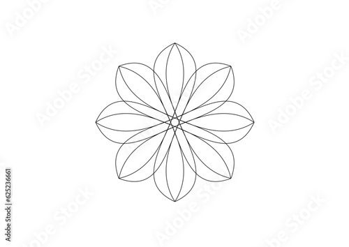 Rosette in form einer sternförmigen blüte mit leicht spitz auslaufenden blütenblättern