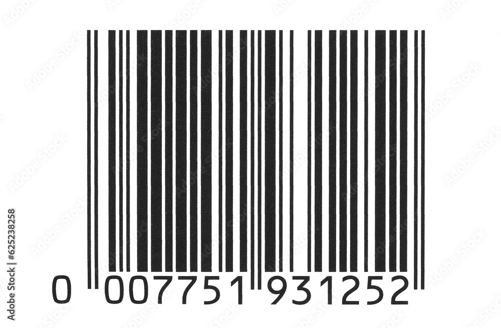 Realistic barcode icon isolated on white, clipping path
