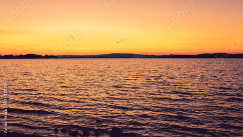 Golden sunset over a lake