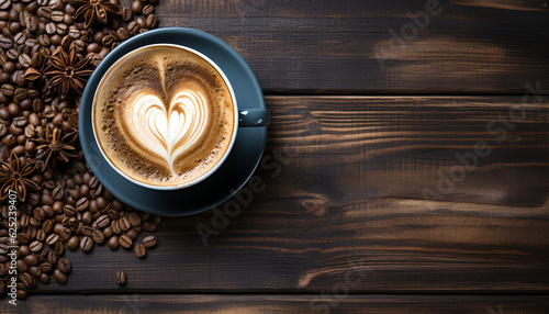 Heart-shaped foam on coffee 