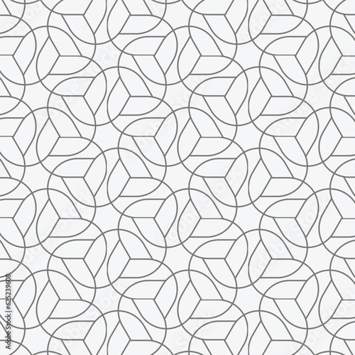 Linear vector pattern, repeating abstract chain on hexagon shape or abstract flower. pattern is clean for fabric, printing, wallpaper. Pattern is on swatches panel