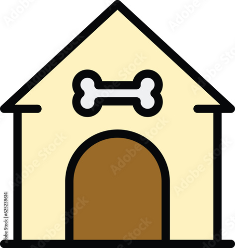 Pet house icon outline vector. Dog care. Animal doghouse color flat