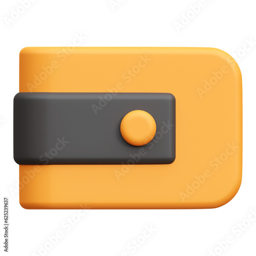 Wallet 3d icon illustration 