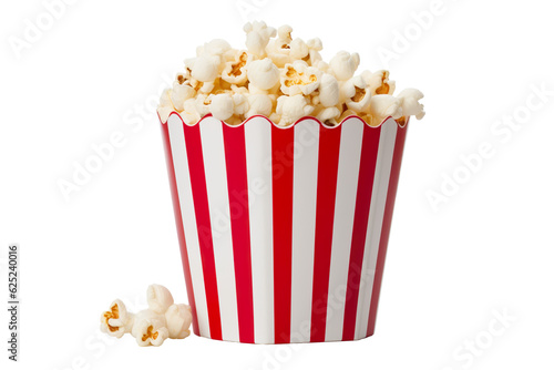 red and white bucket of popcorn. isolated white background PNG