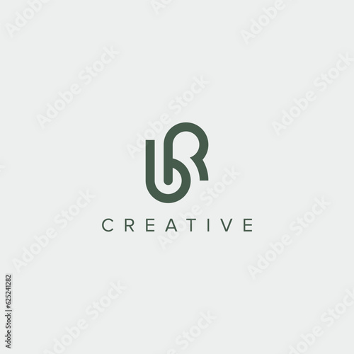 Alphabet letter BR RB logo design template - vector.