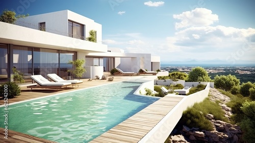 Oceanic Opulence: Hilltop Luxury Retreat - Generated by AI © zawoo