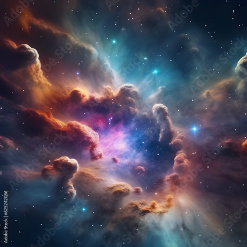 Boiling Nebula: Dazzling Colors in Space Generative AI