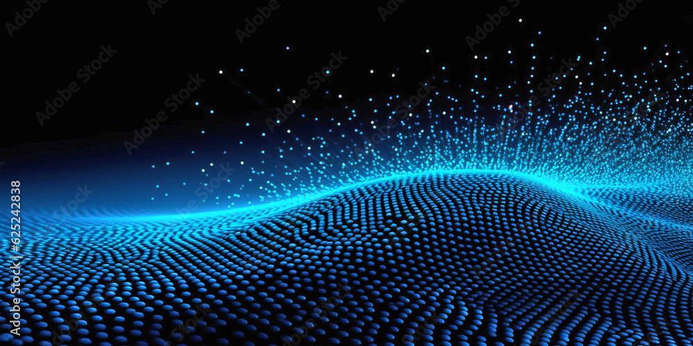 Dark uniform 3D wavy background or texture in digital or scientific style. Generative AI Dark uniform 3D wavy background or texture in digital or scientific style. Generative AI