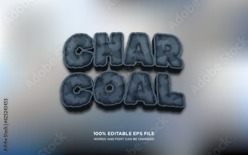 Charcoal 3D editable text style effect
