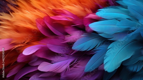 Abstract background. Silhouettes of flying feathers of different birds on the background. colorful © Яна Деменишина