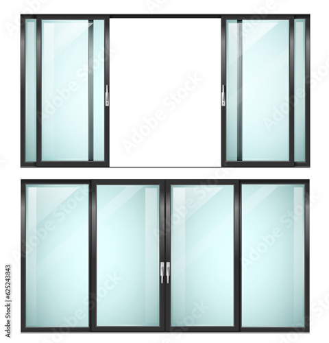 Modern sliding metal black door