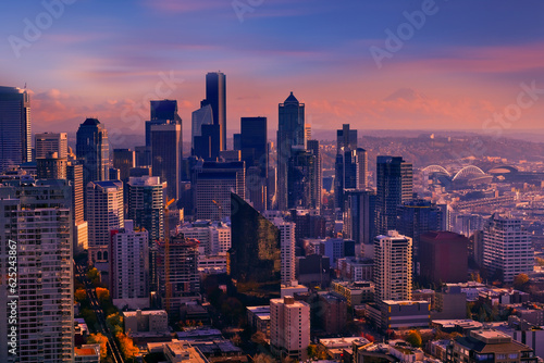Seattle skyline in Seattle Washington  USA