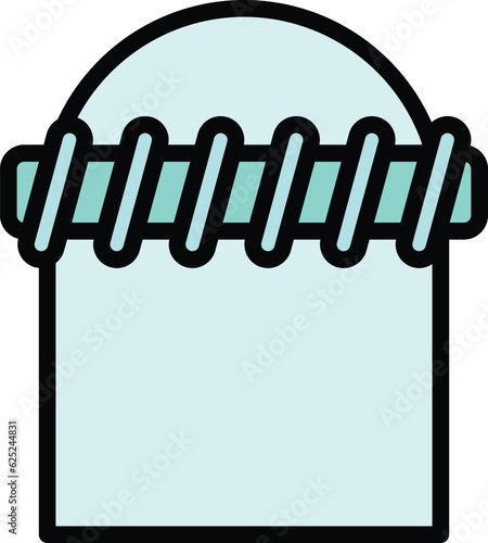 Muslim cap icon outline vector. Islam prayer. Ramadan hat color flat