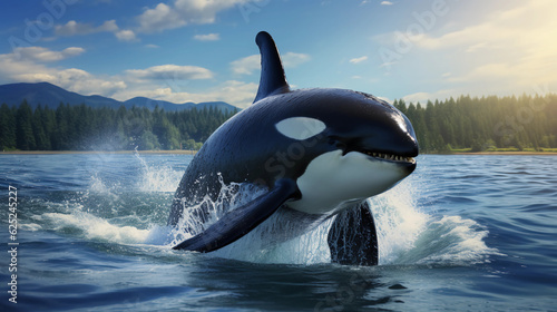 real photo Killer Whale (Orcinus orca) © ginstudio