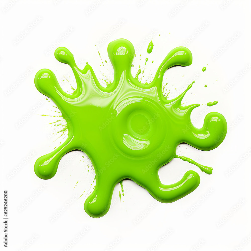 Fototapeta premium green slime splat. Halloween dripped goo splash