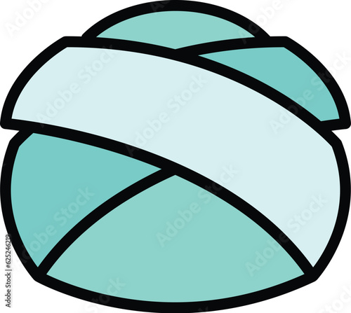 Arab headdress icon outline vector. Turban hat. Sultan hat color flat