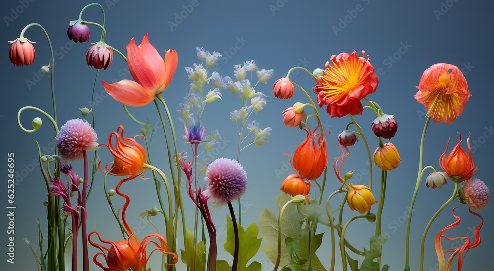 Obraz premium beautiful different flowers unusual bouquet