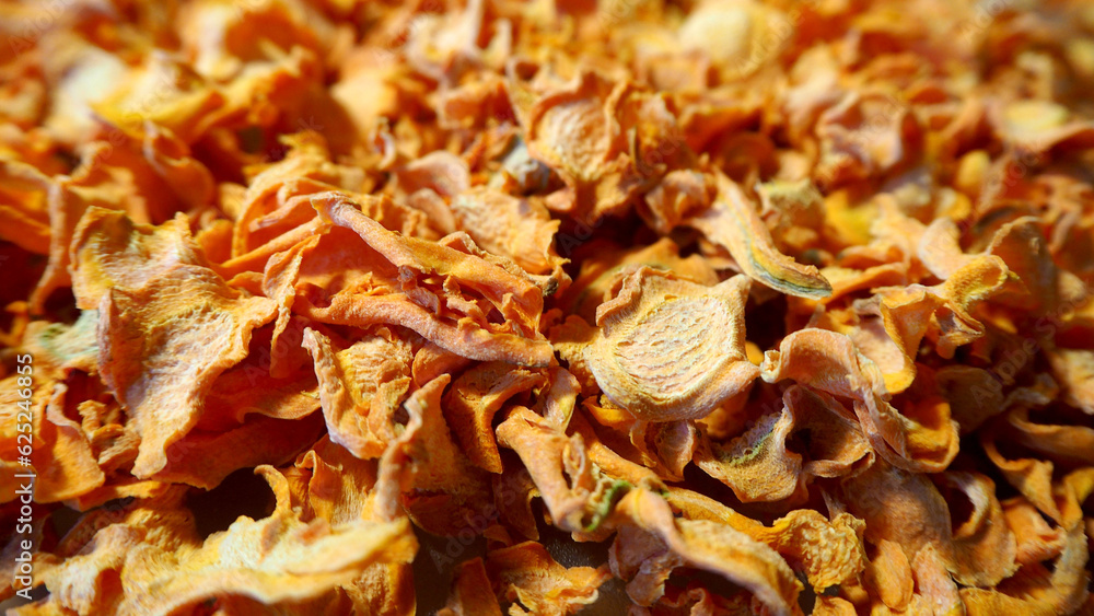 dried orange carrots cut into large pieces. spice . preparation for the kitchen