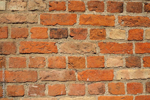 close orange brick wall. Wall background. Space for copy. For the record