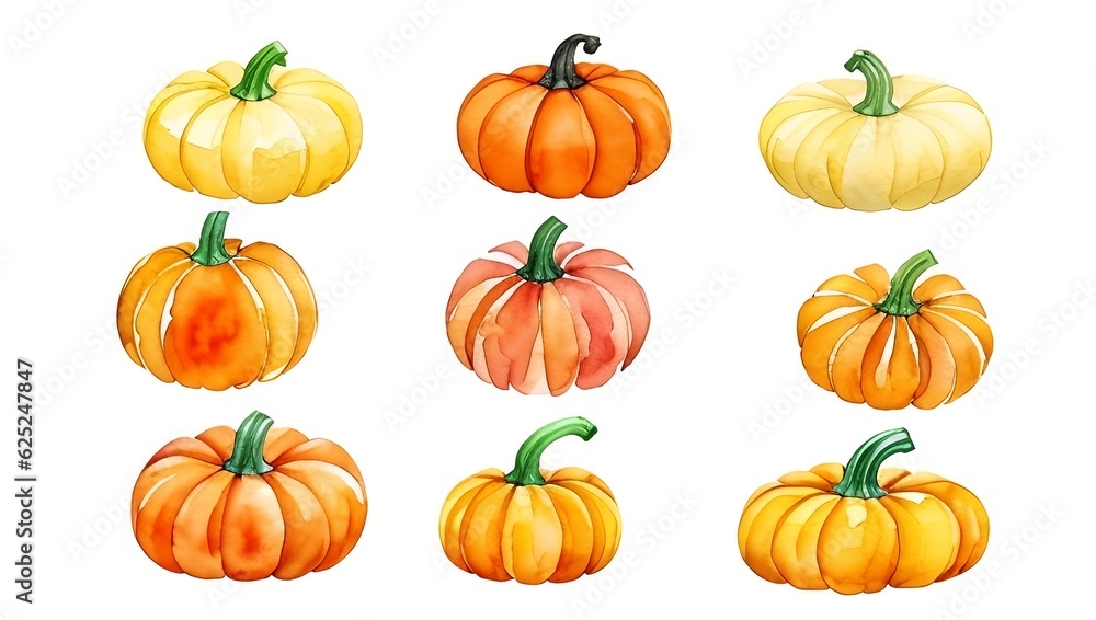 Pumpkin set, generative ai Pumpkin set, generative ai