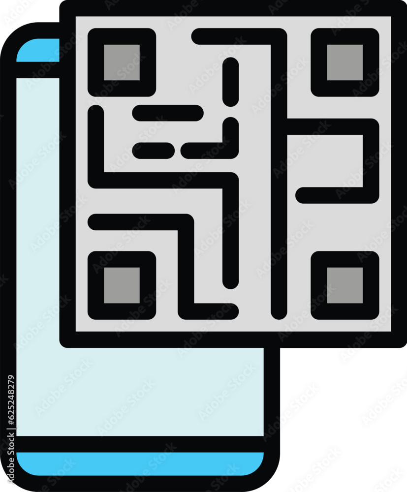 Smartphone barcode icon outline vector. Phone code. Qr scan color flat Smartphone barcode icon outline vector. Phone code. Qr scan color flat