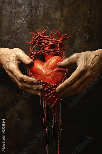 Sacred Heart of the Lord. AI generativ. photo