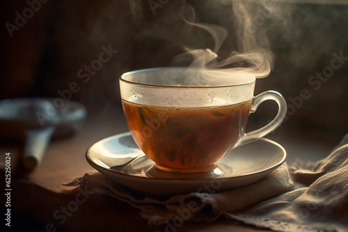 cozy and rustic tea, hot beverage created with generative ai