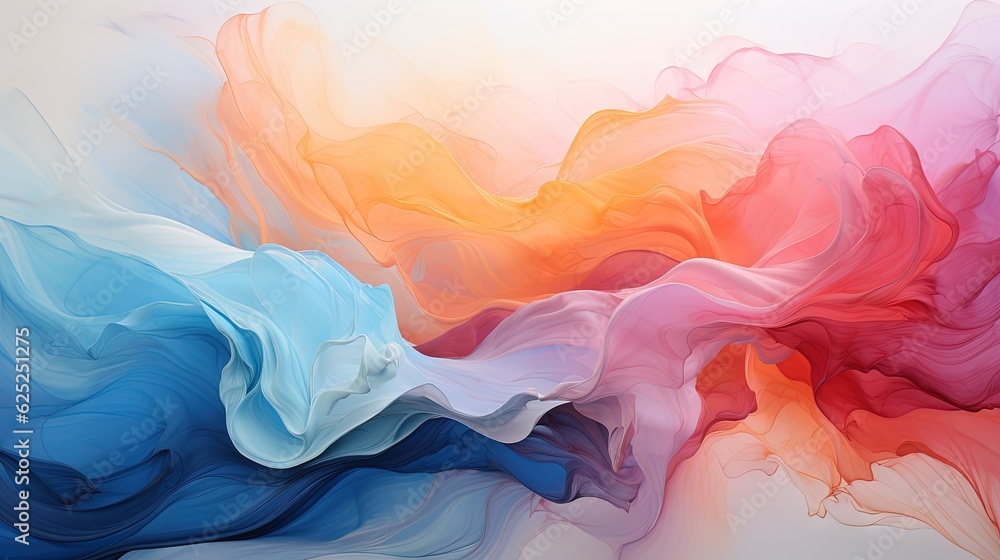  an abstract painting of a multicolored wave on a white background.  generative ai